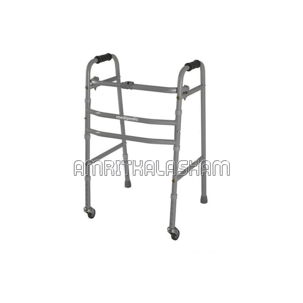 Medipedic Walker With Rotating Castor – Double Bar