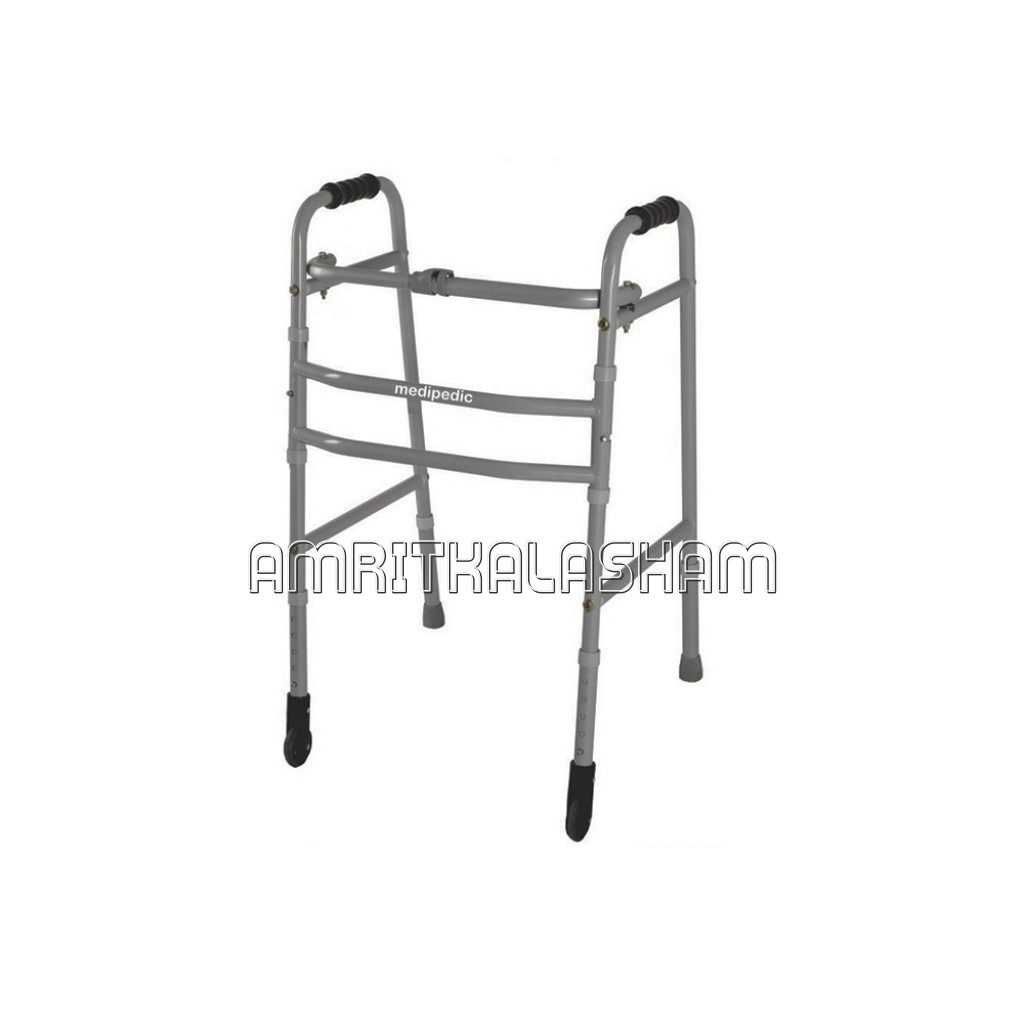 Medipedic Walker With Straight Castor – Double Bar