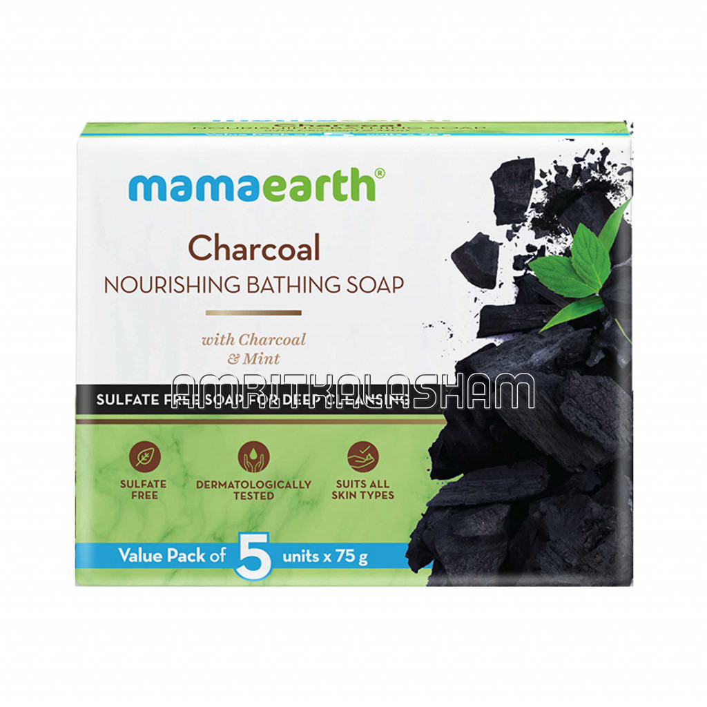 Charcoal Nourishing Bathing Soap With Charcoal And Mint For Deep Cleansing – 5X75Gm