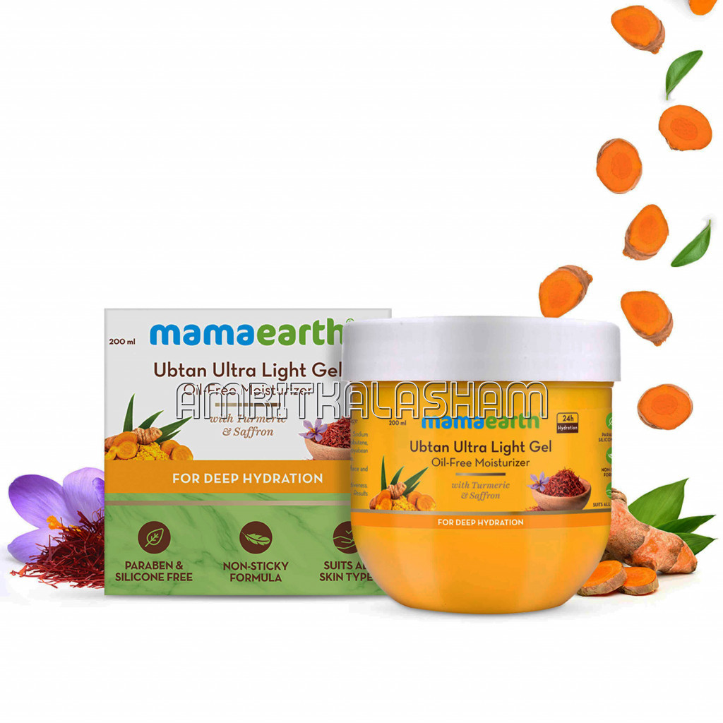Ubtan Ultra Light Gel Oil Free Moisturizer With Turmeric And Saffron For Deep Hydration   200 Ml