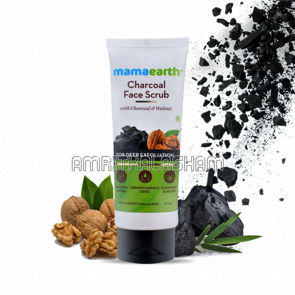 Charcoal Face Scrub For Oily Skin And Normal Skin, With Charcoal And Walnut For Deep Exfoliation – 100Gm