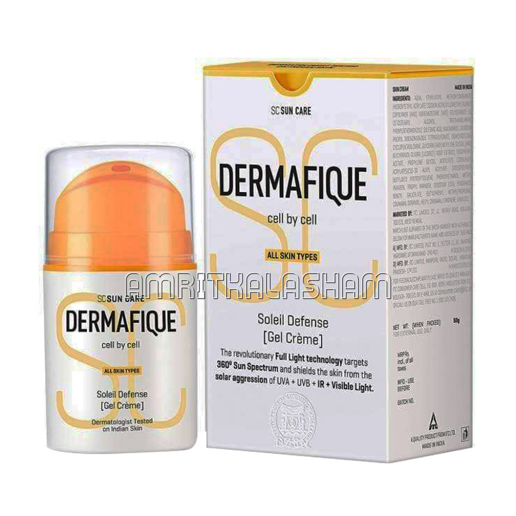 Dermafique Soleil Defense Gel Crème Sunscreen, Spf 30 For All Skin Types, Dermatologist Tested (50 Gm)