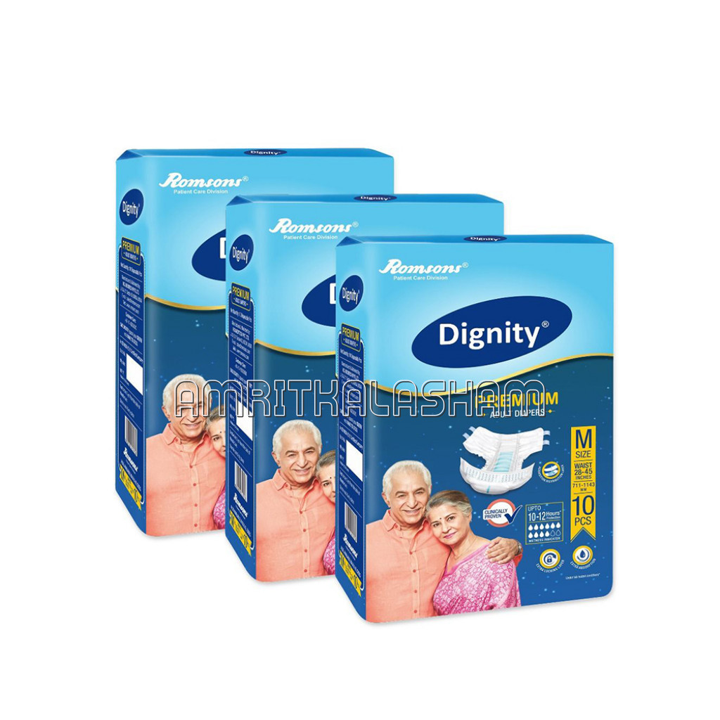 Dignity Premium Adult Diapers, Medium, Waist Size 28