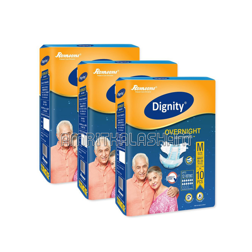 Dignity Overnight Adult Diapers, Medium, Waist Size 28