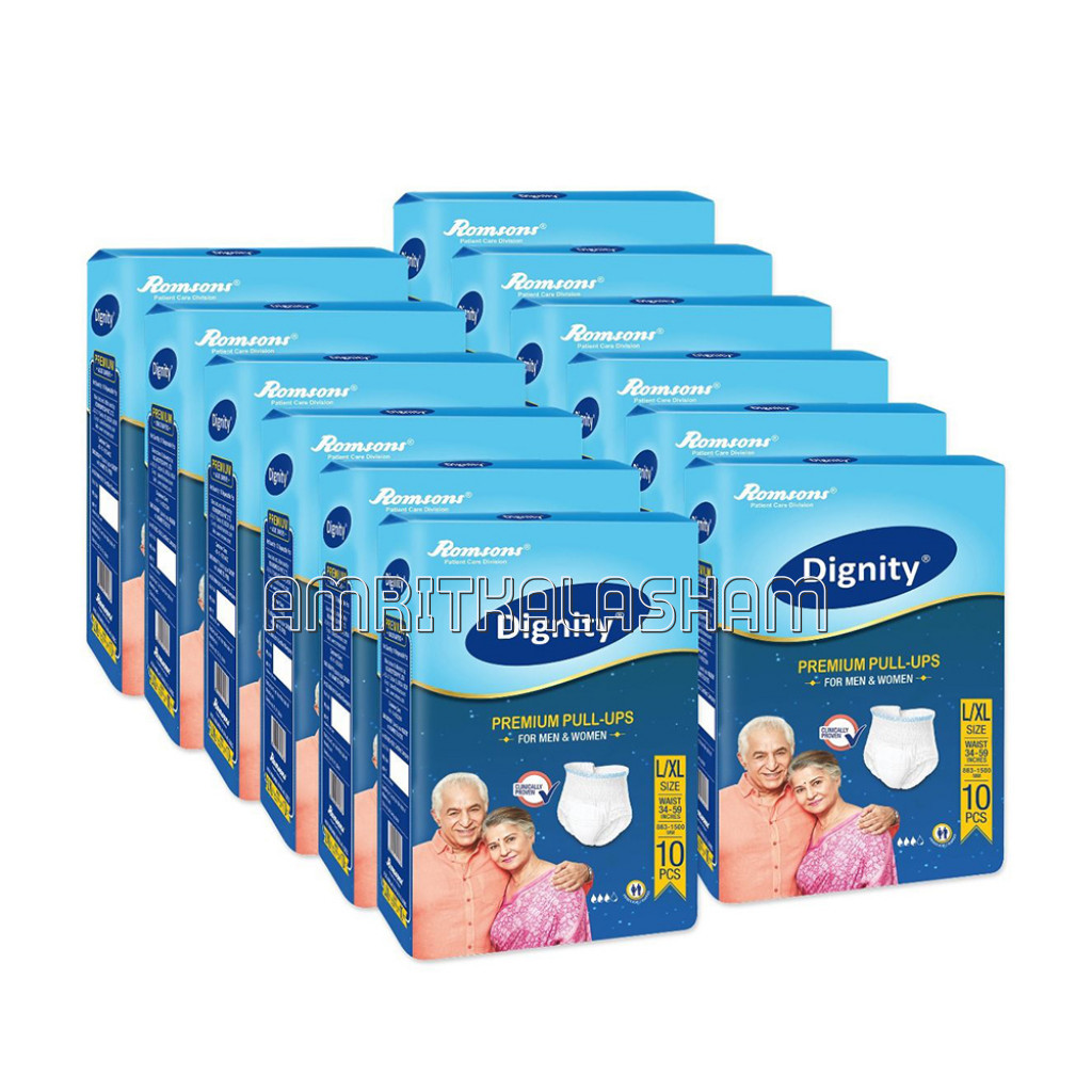 Dignity Premium Pull Up Adult Diapers, Large Extra Large, Waist Size 34