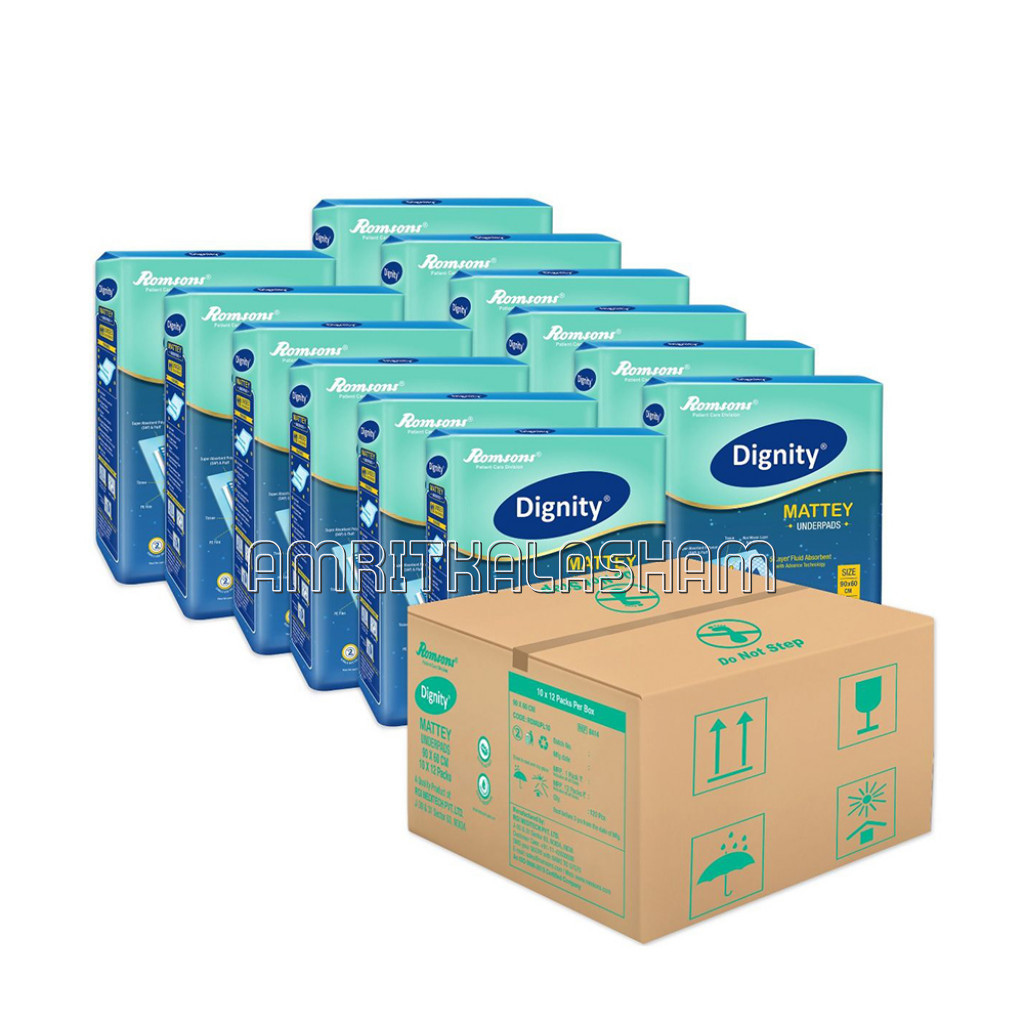 Dignity Mattey Disposable Underpads, 60X90 Cm, 10 Pcs/Pack (Pack Of 12) 120 Pcs