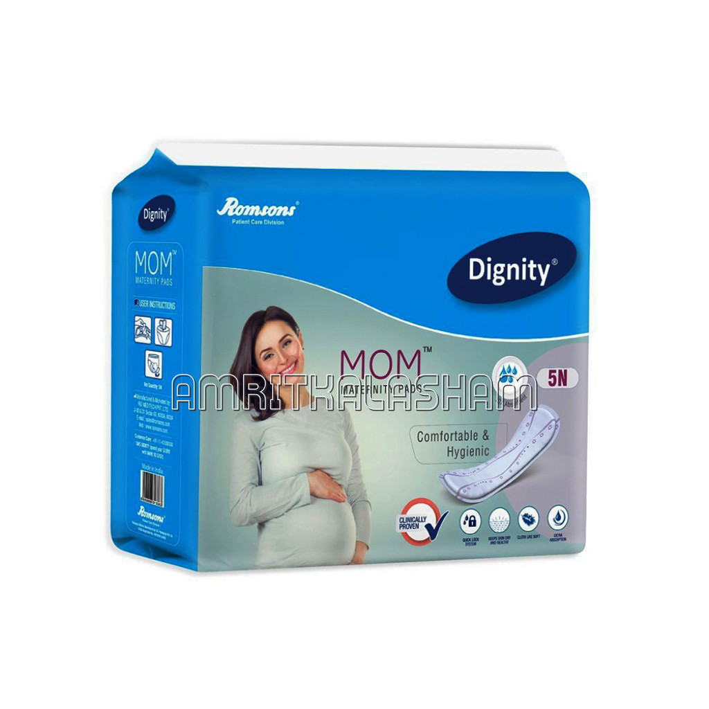 Dignity Mom Maternity Pads, Comfortable and Hygenic, Medium, 5 Pcs/Pack (Pack Of 1)