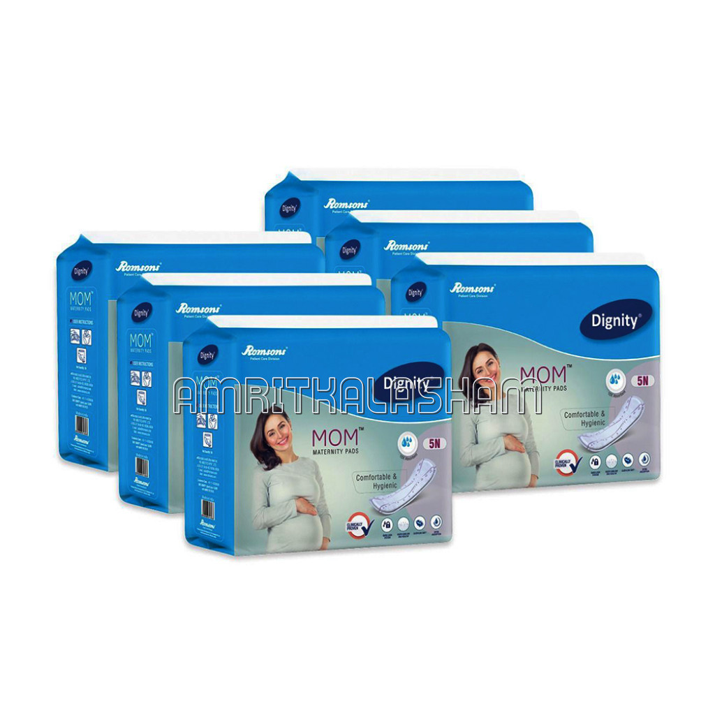 Dignity Mom Maternity Pads, Comfortable and Hygenic, Medium, 5 Pcs/Pack (Pack Of 6) 30 Pcs