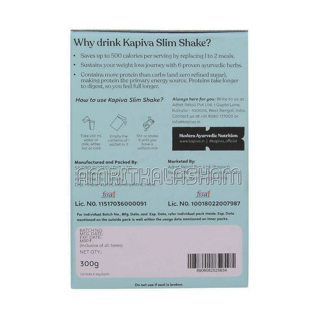 Kapiva Meal Replacement Slim Shake Assortment Pack With 4 Flavours