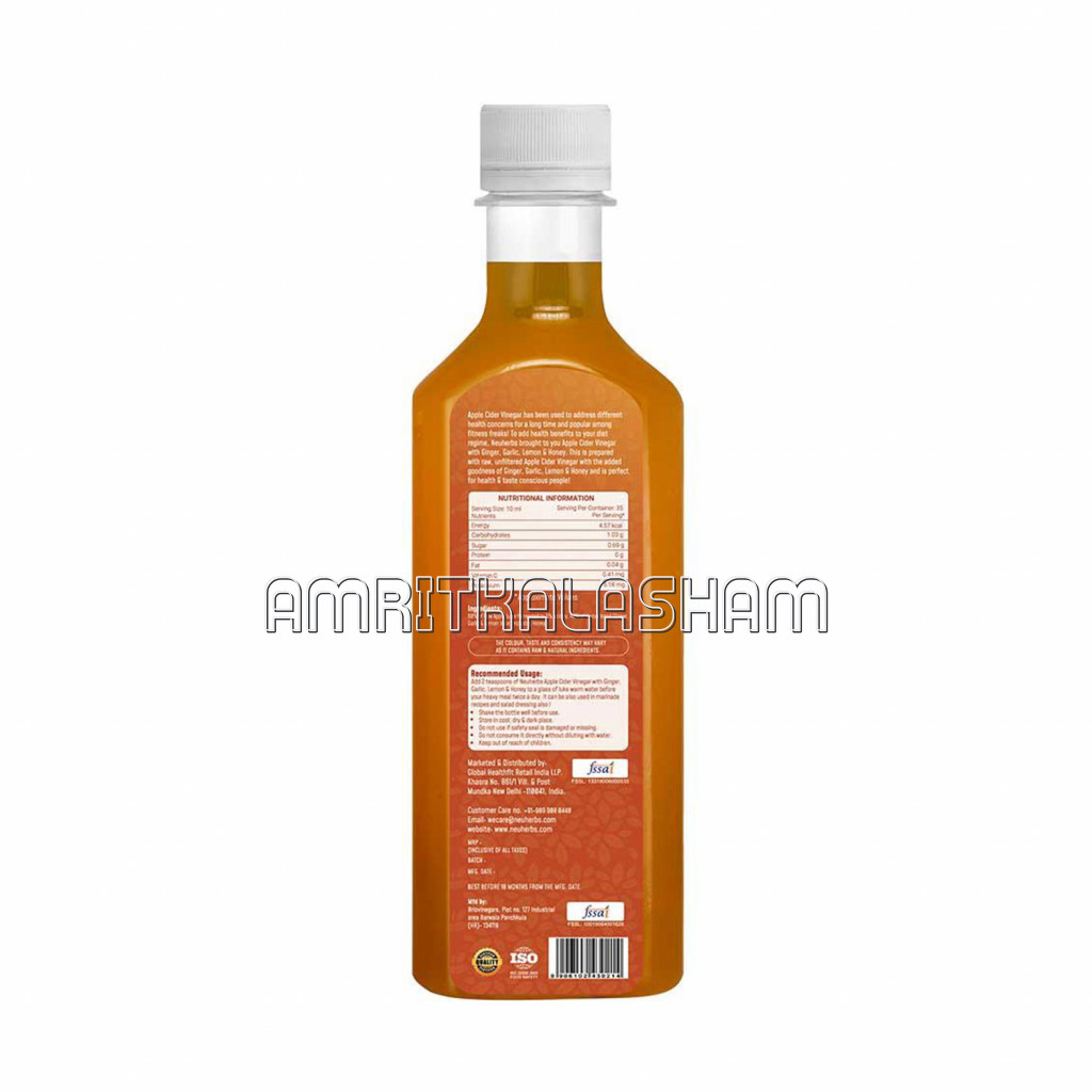 Apple Cider Vinegar With Ginger, Garlic, Lemon and Honey