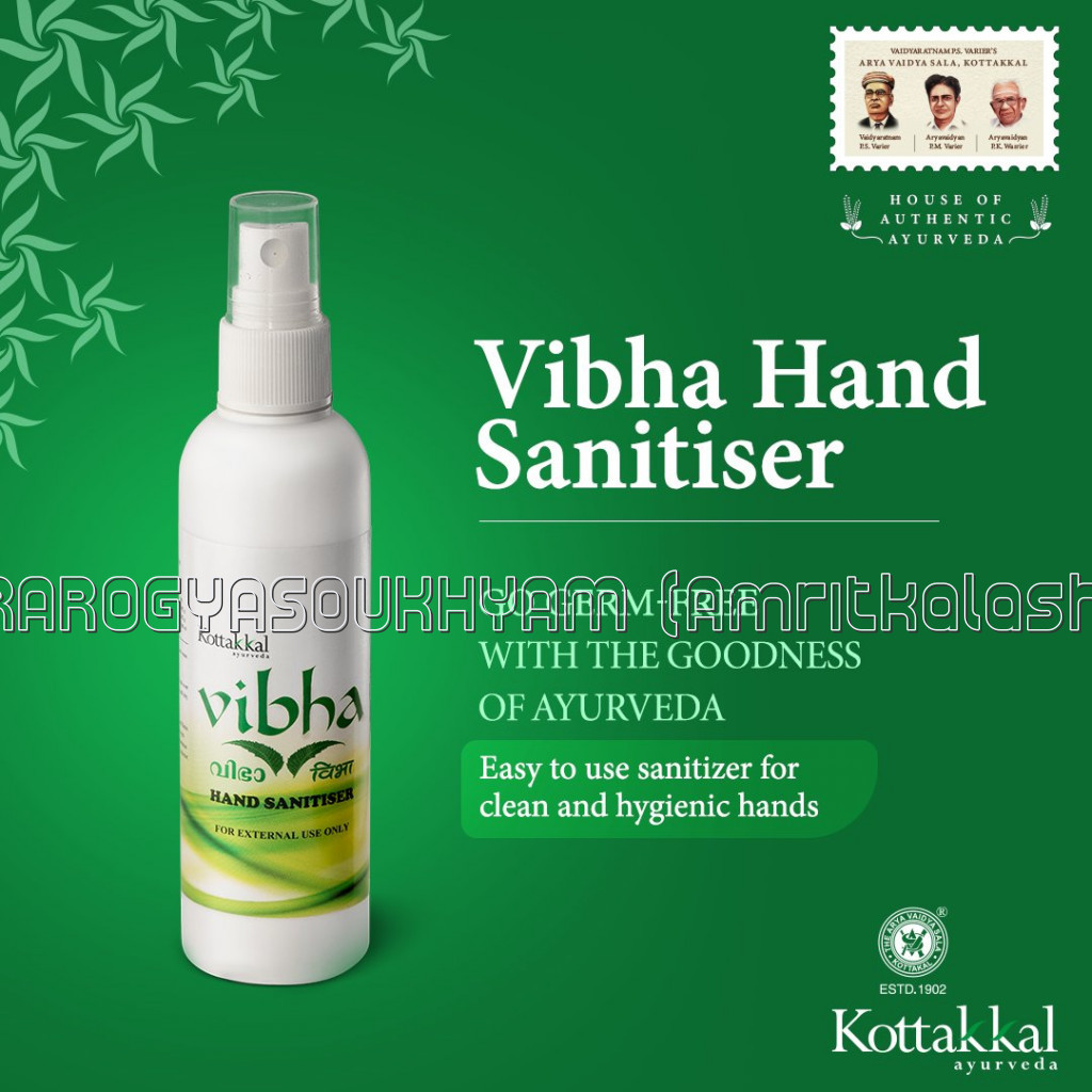 Vibha Hand Sanitiser Arya Vaidya Sala Kottakkal A person washing their hands with Vibha Hand Sanitiser, symbolizing the importance of hand hygiene