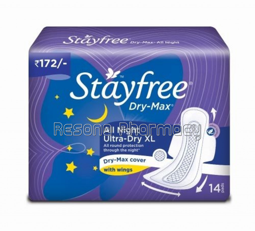 Stayfree Dry Max All Night 14 Pads