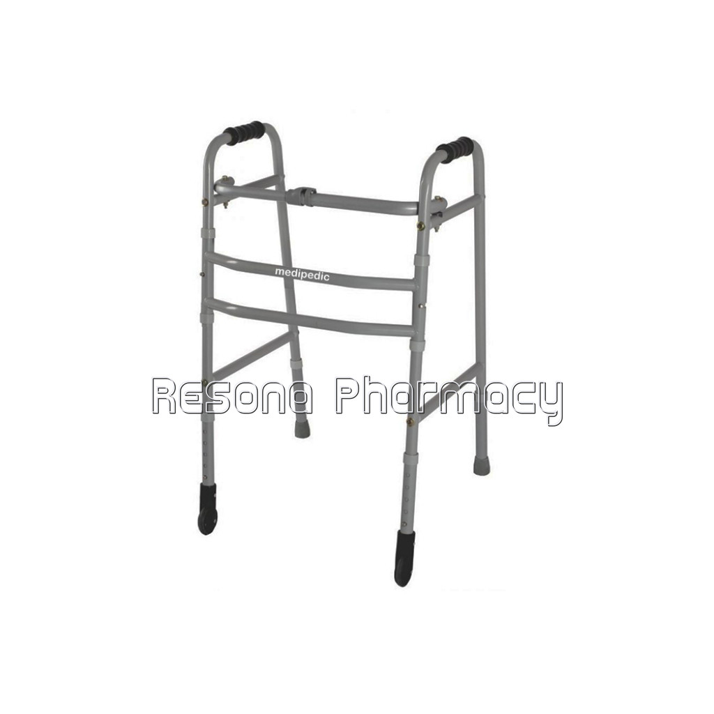 Medipedic Walker With Straight Castor – Double Bar