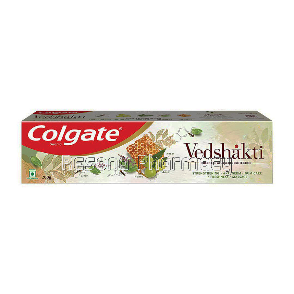 Colgate Swarna Vedshakti Ayurvedic Toothpaste With Anti Germ Properties For Whole Mouth Protection   200Gm