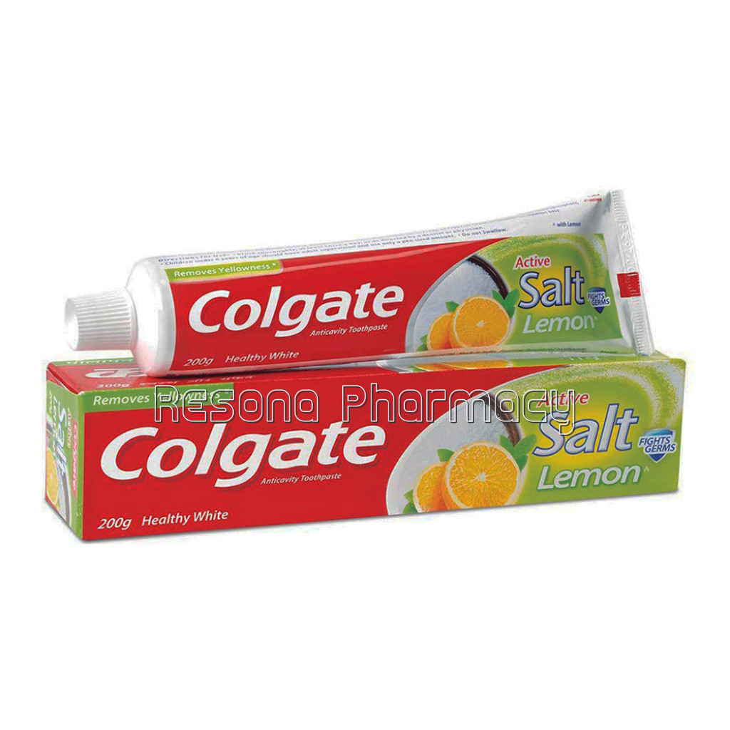 Colgate Active Salt Lemon Toothpaste, Germ Fighting Toothpaste For Healthy Gums, Removes Yellowness Of Teeth, 200Gm