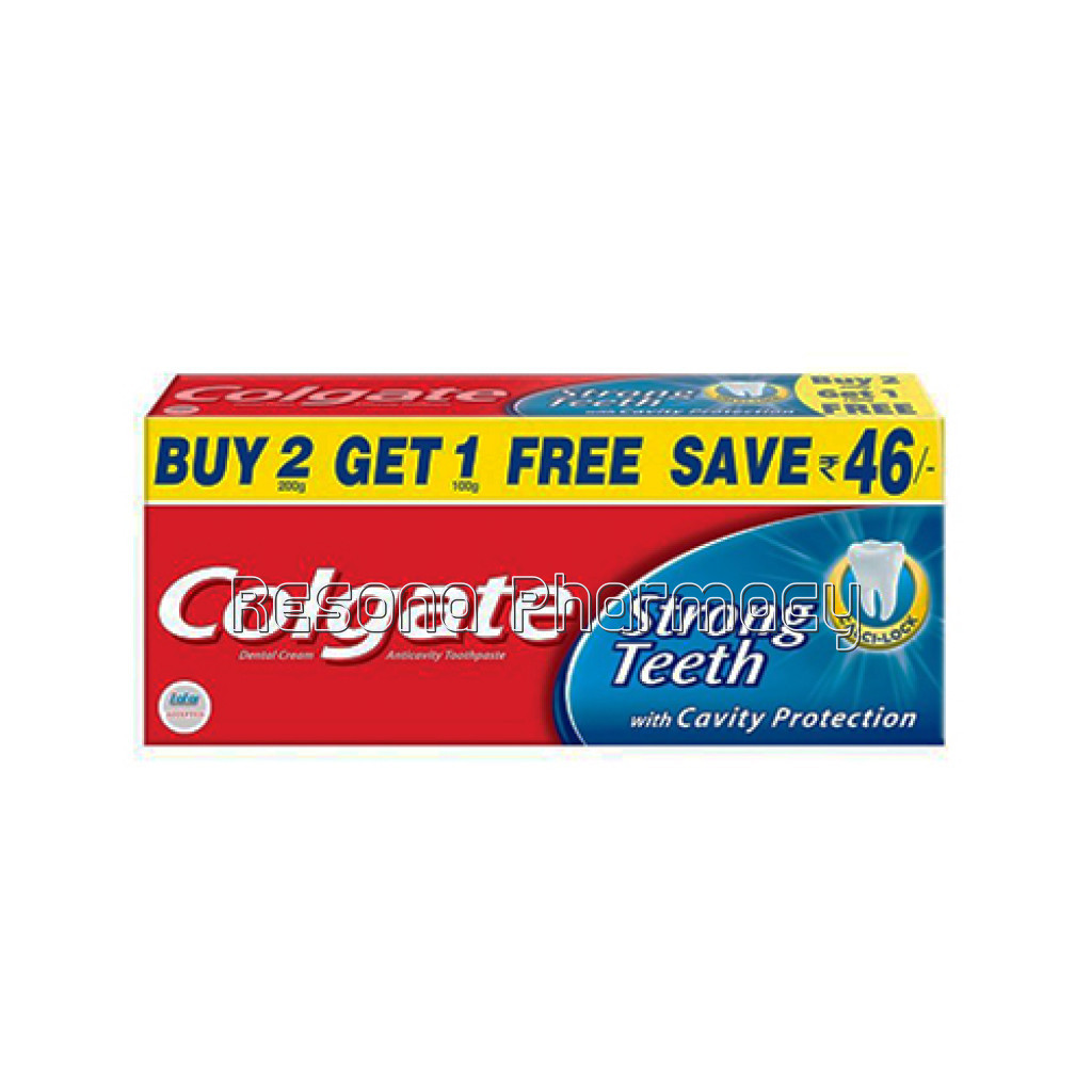 Colgate Dental Cream Toothpaste   200 Gm (Pack Of 2) With 1 Free Dental Cream   100 Gm