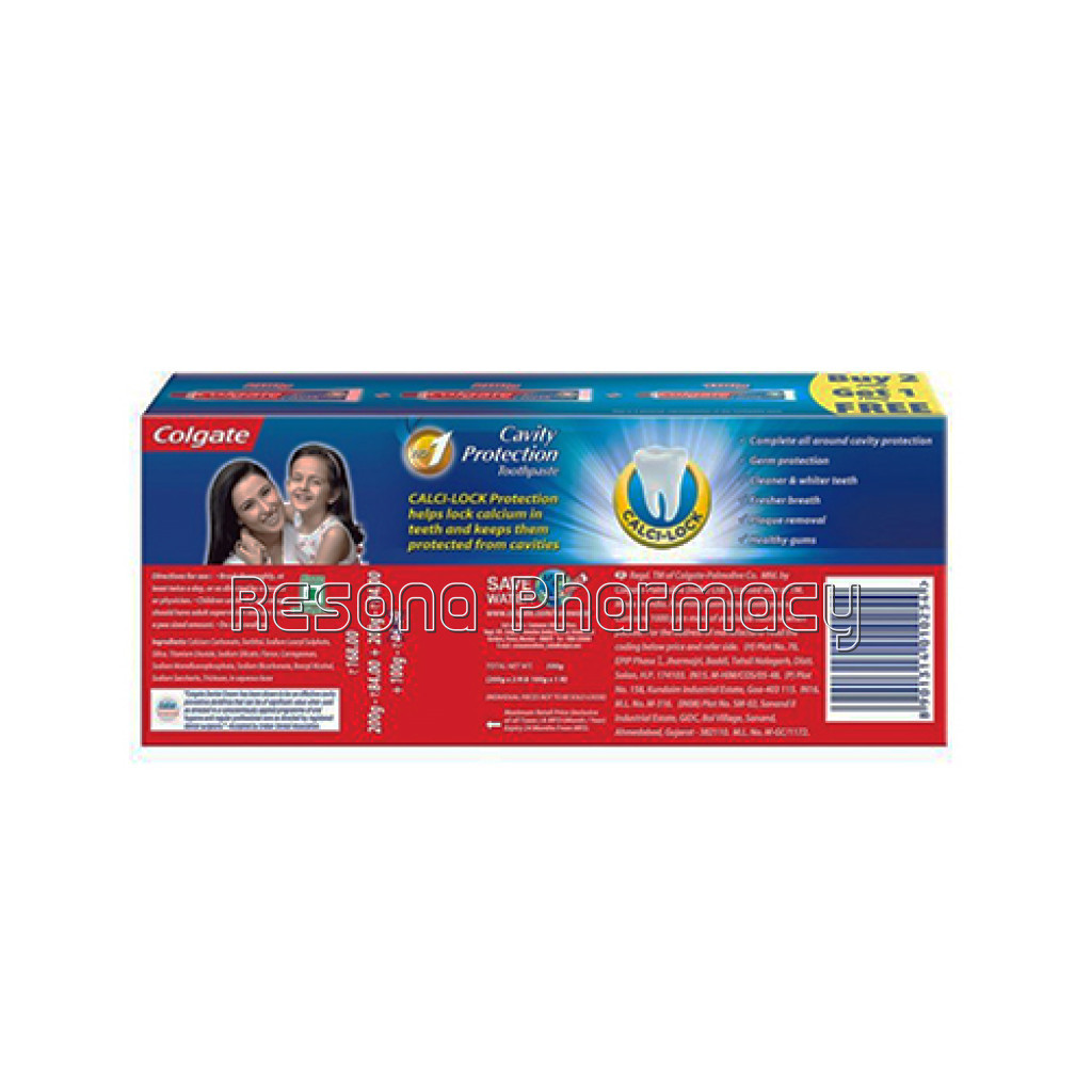 Colgate Dental Cream Toothpaste   200 Gm (Pack Of 2) With 1 Free Dental Cream   100 Gm
