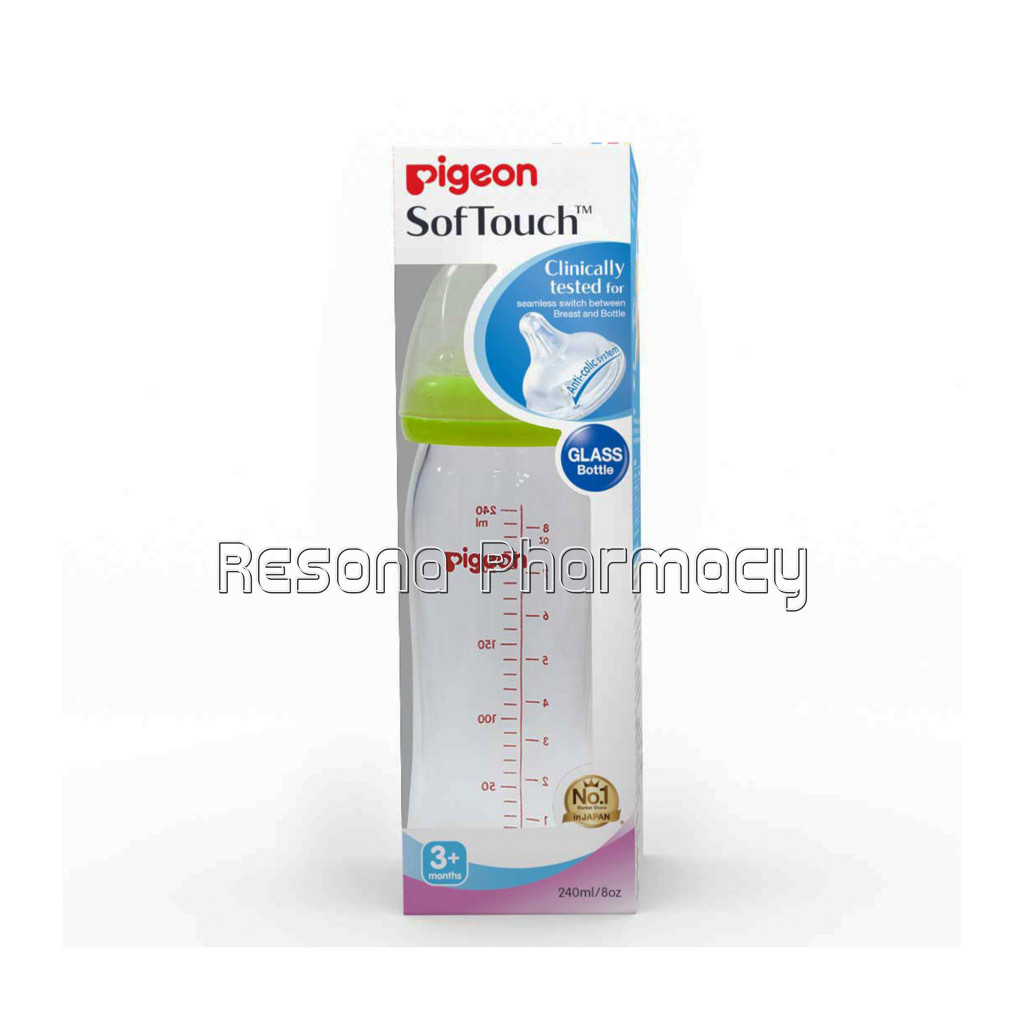 Pigeon 240 Ml Nursing Bottle With Nipple (Green)