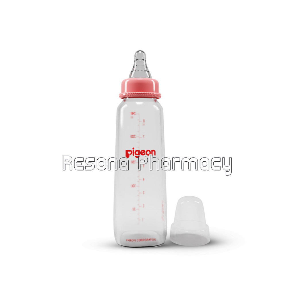 Glass Feeding Bottle 240Ml Red With Add Nipple M