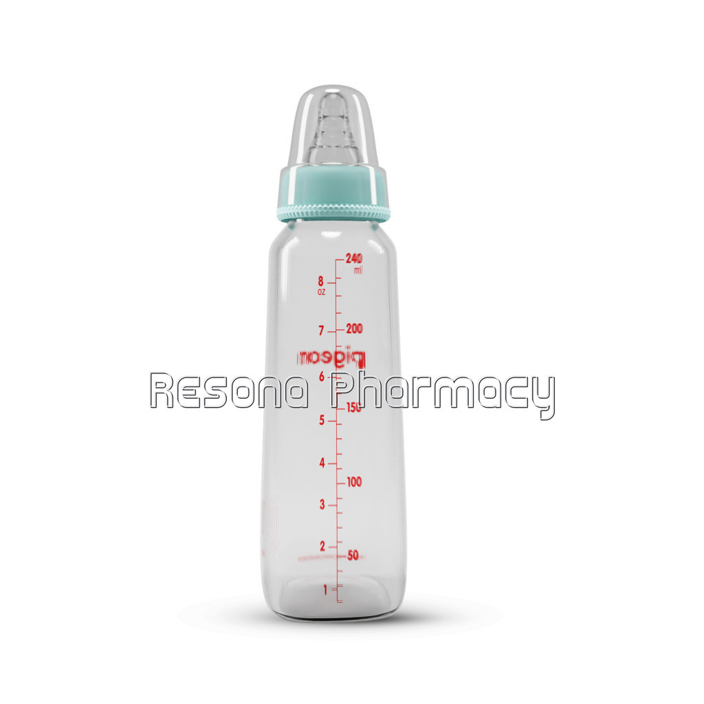 Glass Feeding Bottle 240Ml Pale Blue With Add Nipple L