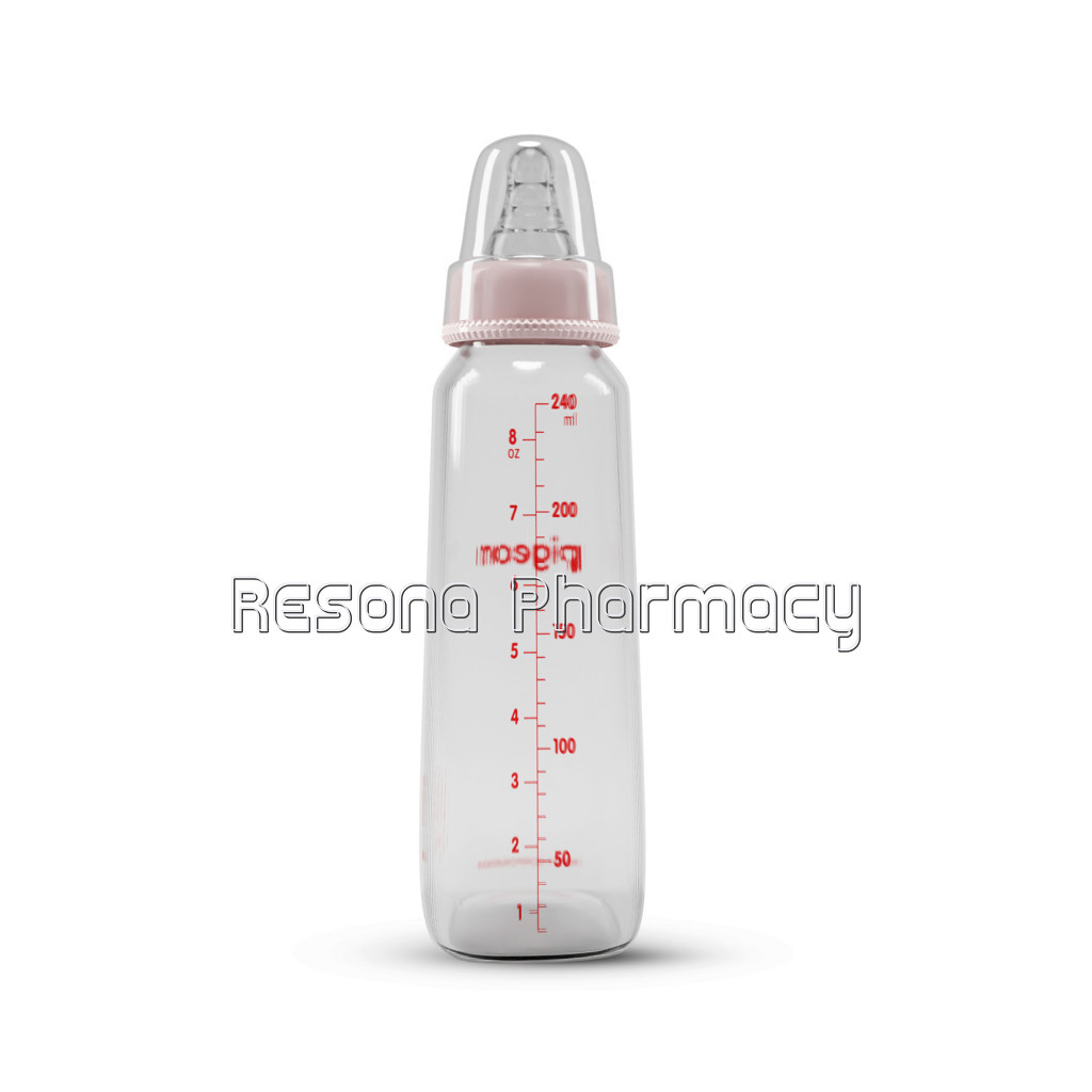 Glass Feeding Bottle 240Ml Pink With Add Nipple L