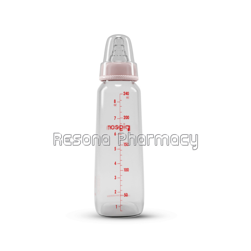 Glass Feeding Bottle 240Ml Pink With Add Nipple M