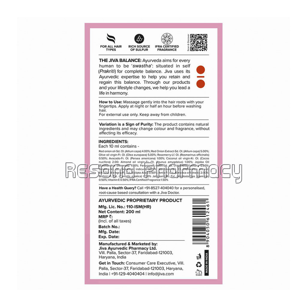 Jiva Ayurveda Onion Hair Oil
