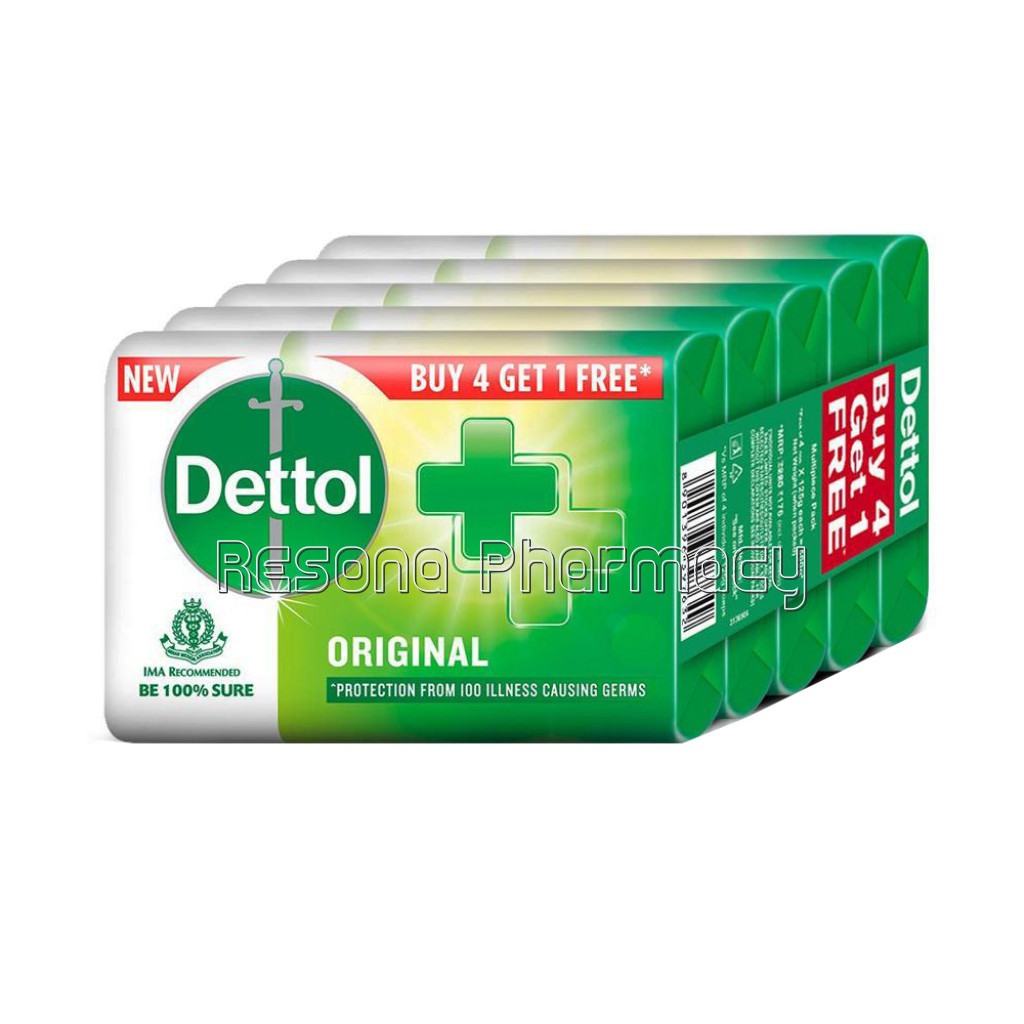 Dettol Original Bar Soap   125Gm (Buy4Get1Free)