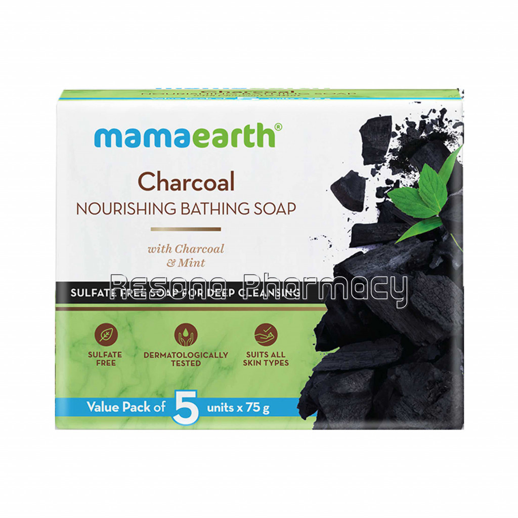 Charcoal Nourishing Bathing Soap With Charcoal And Mint For Deep Cleansing – 5X75Gm
