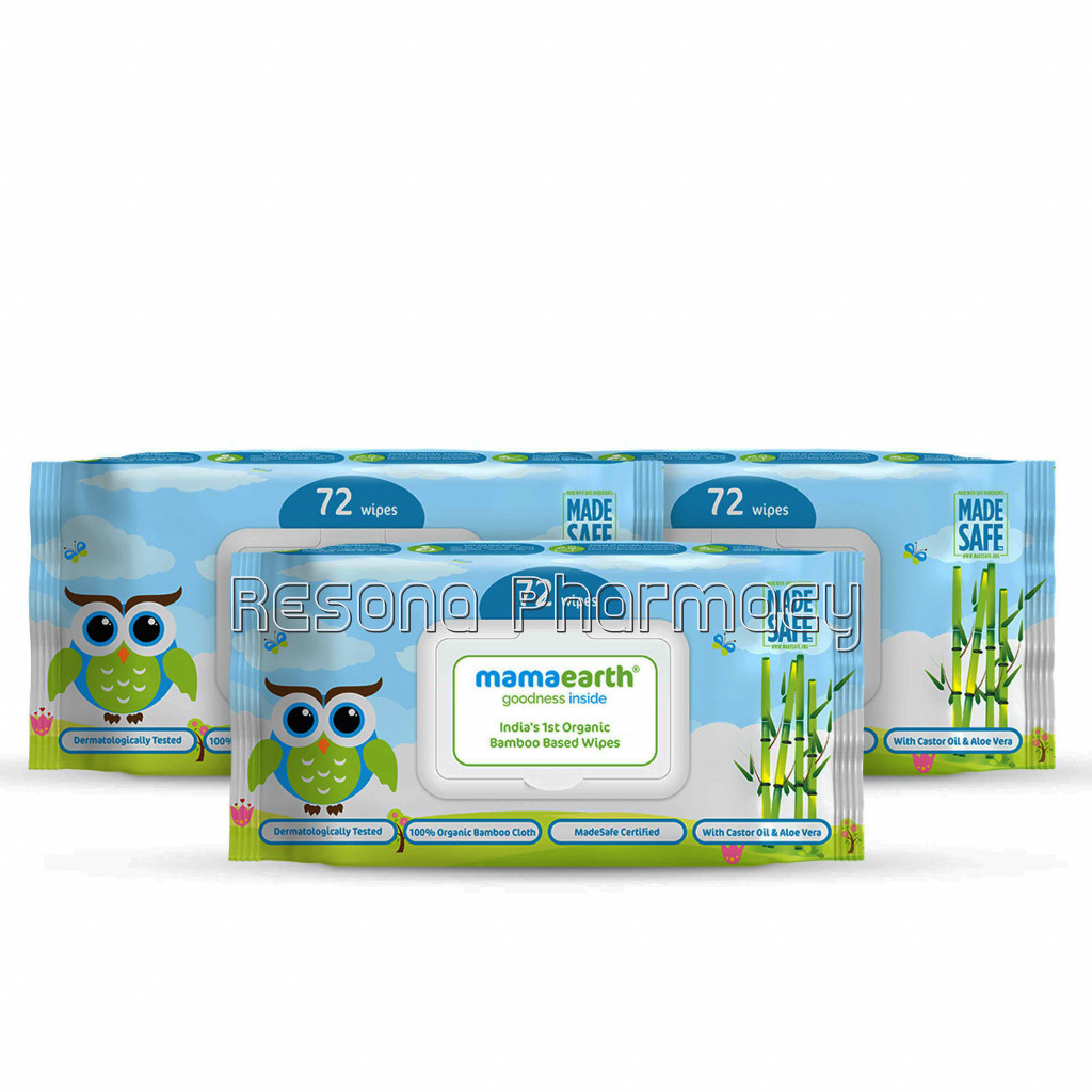 Organic Bamboo Based Baby Wipes – Pack Of 3 (72X3)