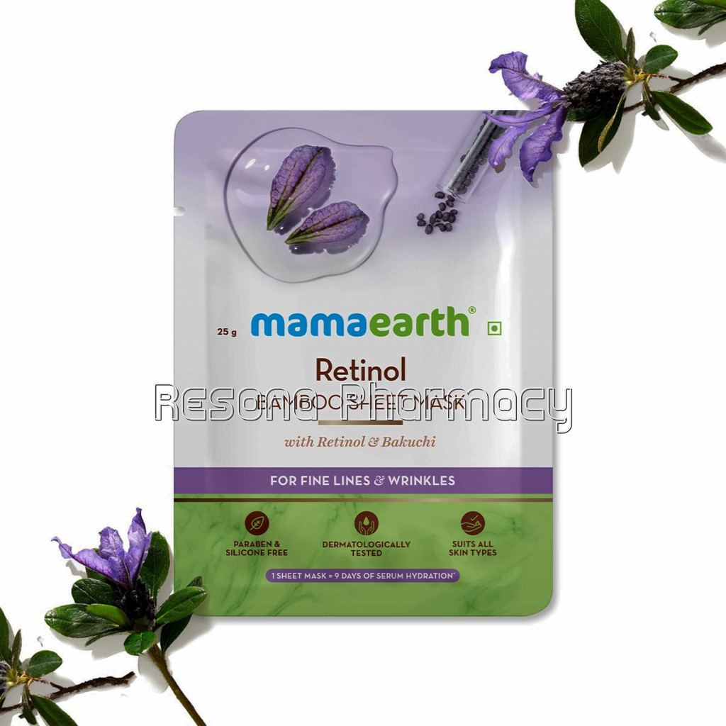 Retinol Bamboo Sheet Mask With Retinol And Bakuchi For Fine Lines And Wrinkles   25 Gm