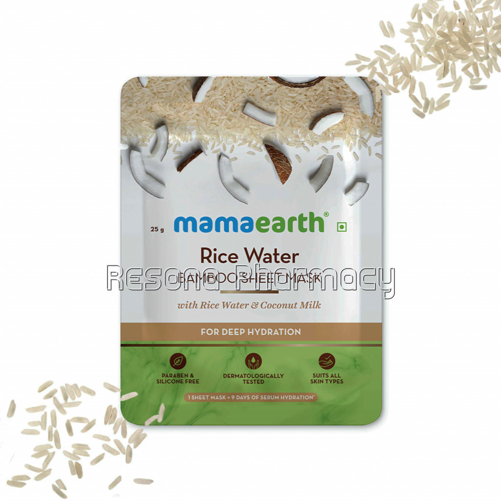 Rice Water Bamboo Sheet Mask With Rice Water And Coconut Milk For Deep Hydration   25 Gm