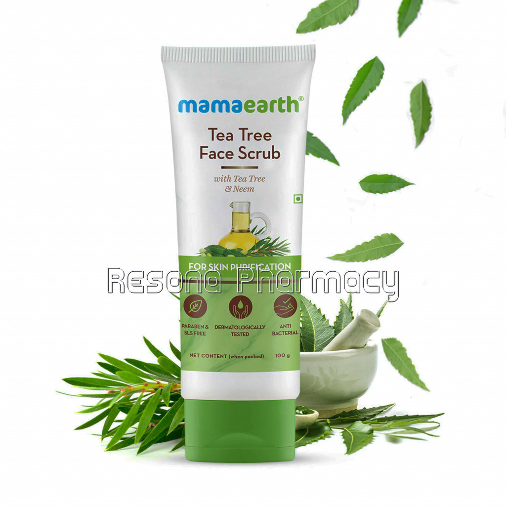 Tea Tree Face Scrub With Tea Tree And Neem For Skin Purification   100Gm
