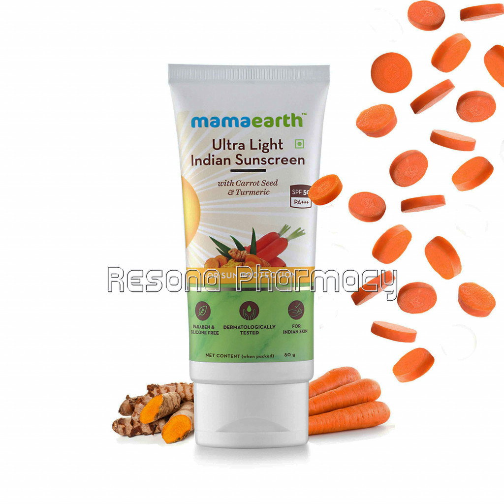 Ultra Light Indian Sunscreen With Carrot Seed, Turmeric And Spf 50 Paplusplusplus   80Ml