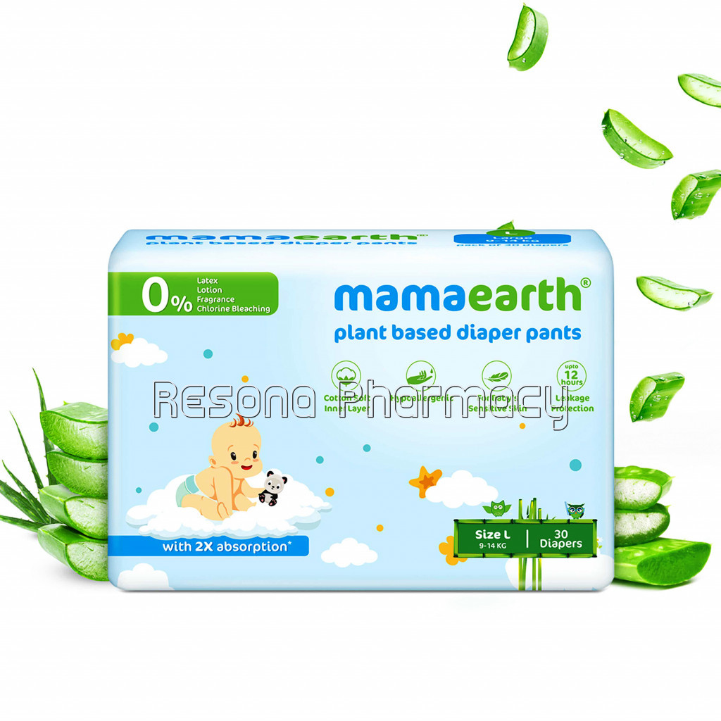 Plant Based Diaper Pants For Babies – 9 14 Kg (Size L   30 Diapers)