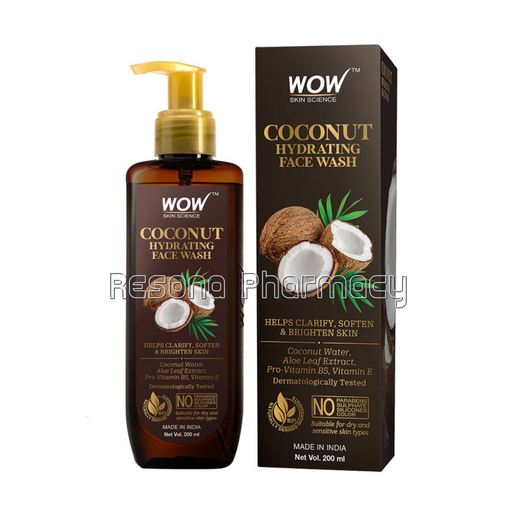 Coconut Hydrating Face Wash With Coconut Water, Aloe Leaf Extract   For Clarifying, Softening and Brightening Skin   No Parabens, Sulphate, Silicones and Color   200 Ml