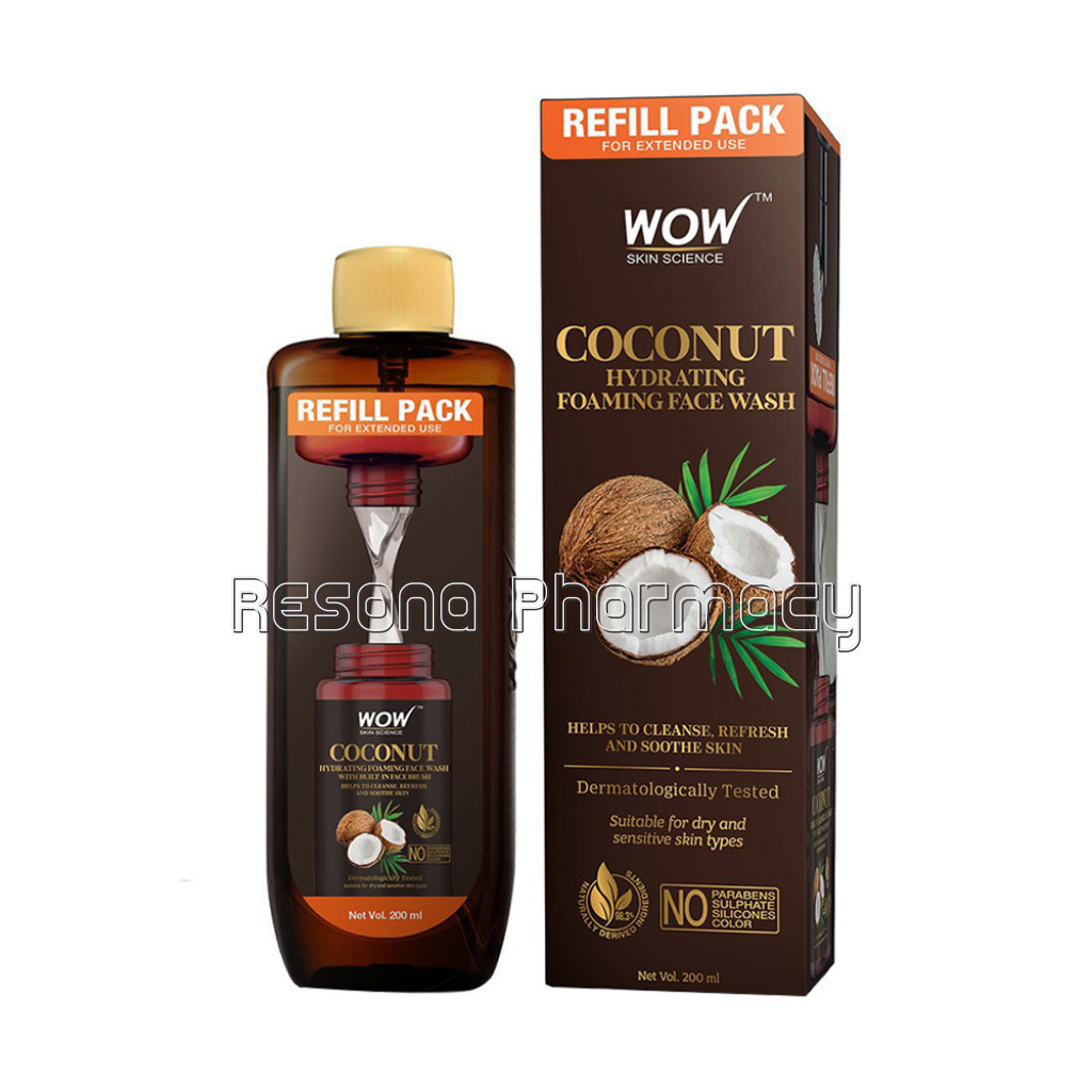 Coconut Hydrating Foaming Face Wash Refill Pack   With Coconut Water   For Cleansing, Soothing Skin   For Extended Use   No Parabens, Sulphate, Silicones and Color   200 Ml