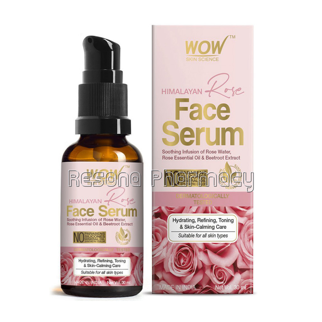 Himalayan Rose Face Serum   With Rose Water, Rose Essential Oil and Beetroot Extract   For Hydrating and Toning Skin   No Mineral Oil, Parabens, Silicones and Synthetic Color   30Ml