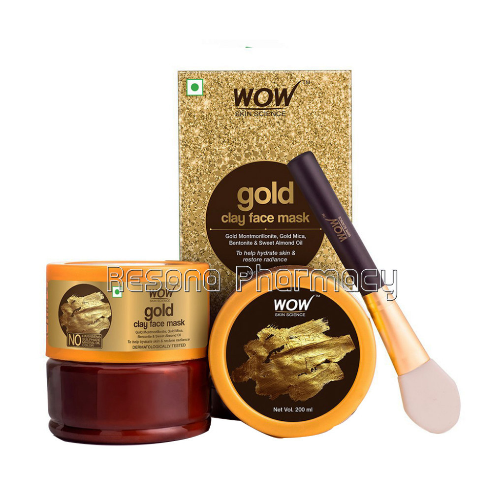 Gold Clay Face Mask For Hydrating Skin and Restoring Radiance   No Parabens, Sulphate, Mineral Oil and Color   200 Ml