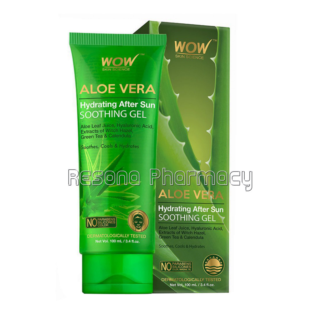 Aloe Vera With Hyaluronic Acid, Witch Hazel Extract, Green Tea and Calendula Hydrating After Sun Soothing Gel   No Parabens, Silicones and Color   100 Ml