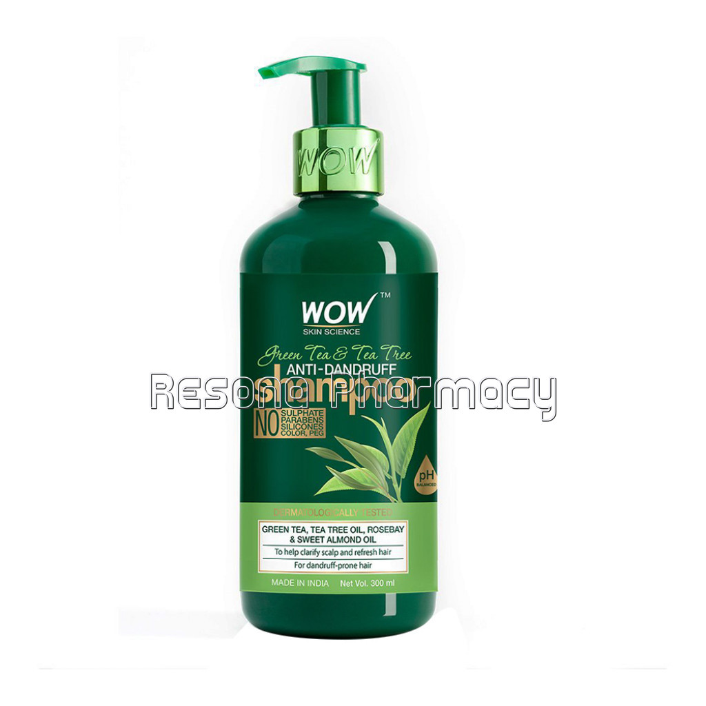 Green Tea and Tea Tree Anti Dandruff Shampoo   No Sulphates, Parabens, Silicones, Color and Peg   300 Ml