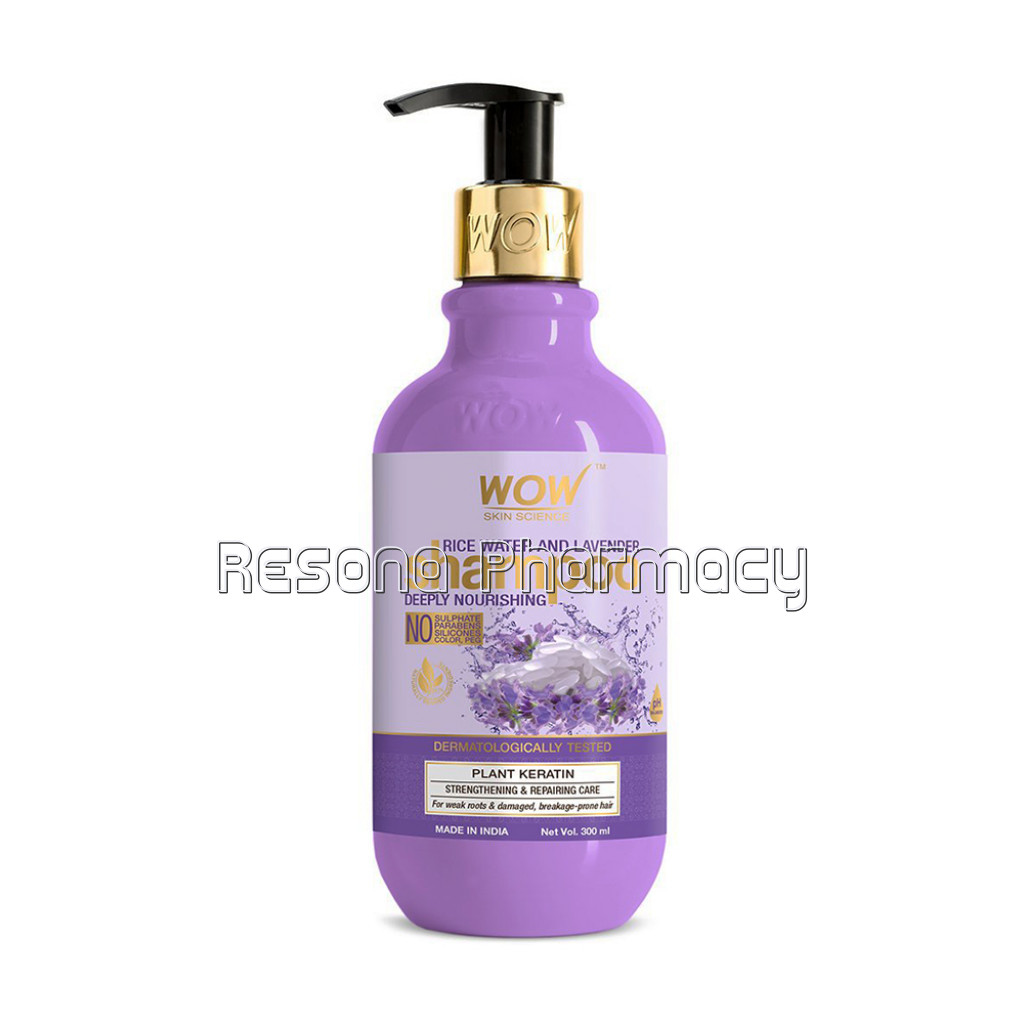 Rice Water Shampoo With Rice Water, Rice Keratin and Lavender Oil For Damaged, Dry And Frizzy Hair  No Sulphate, Parabens, Silicones, Synthetic Color, Peg   300Ml