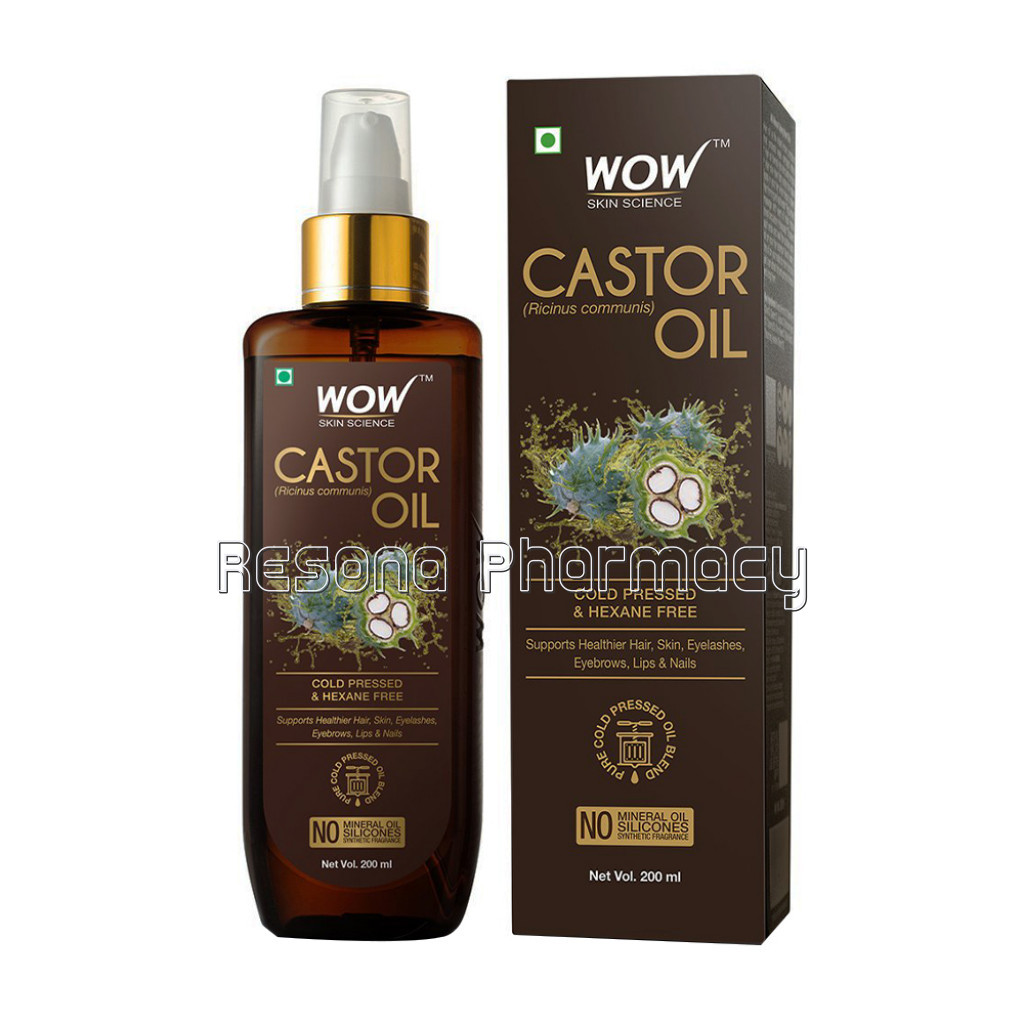100% Pure Castor Oil   Cold Pressed   For Stronger Hair, Skin and Nails   No Mineral Oil and Silicones   200 Ml
