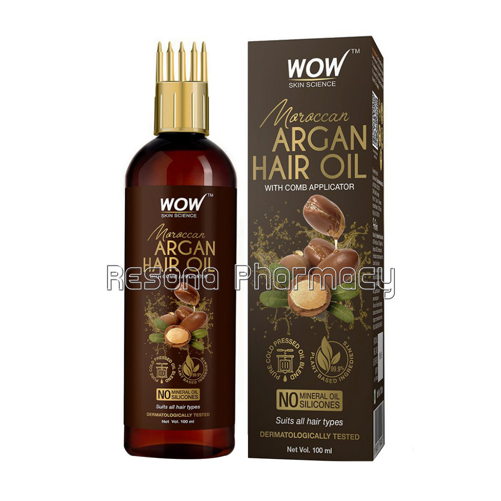 Moroccan Argan Hair Oil   With Comb Applicator   Cold Pressed   No Mineral Oil and Silicones   100 Ml