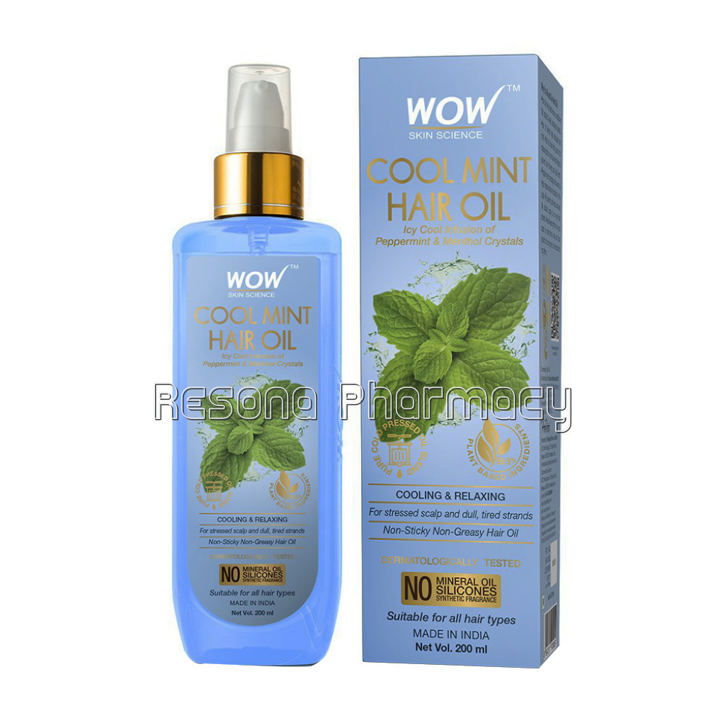 Cool Mint Hair Oil   Non Sticky and Non Greasy   For All Hair Types   No Mineral Oil, Silicones, Synthetic Fragrance   200 Ml
