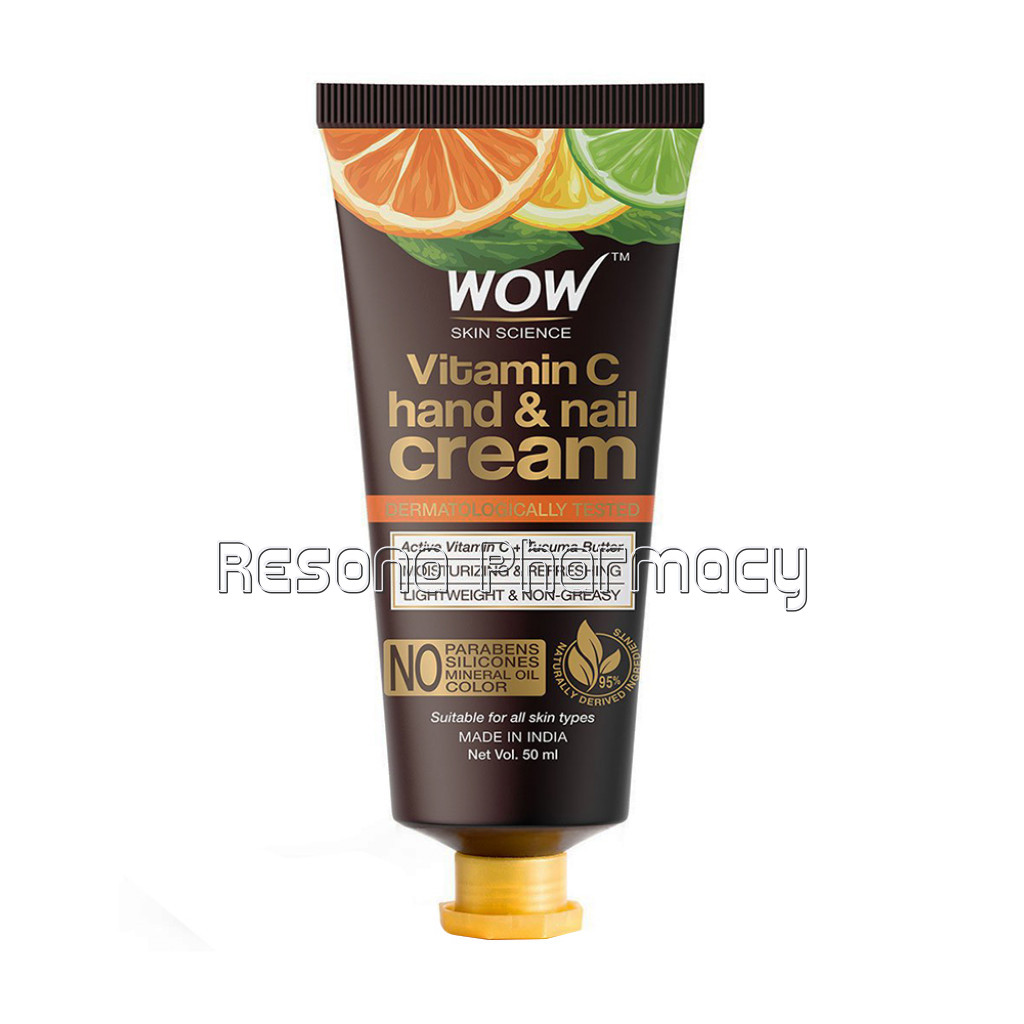 Vitamin C Hand and Nail Cream   Moisturizing and Refreshing   Lightweight and Non Greasy   Quick Absorb   For All Skin Types   No Parabens, Silicones, Mineral Oil and Color   50 Ml