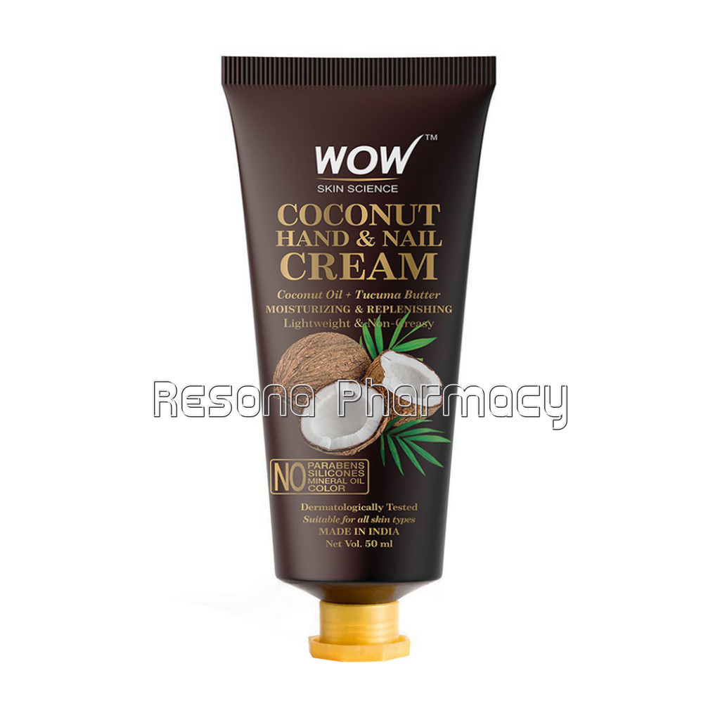 Coconut Hand and Nail Cream   Moisturizing and Replenishing   Lightweight and Non Greasy   Quick Absorb   For All Skin Types   No Parabens, Silicones, Mineral Oil and Color   50 Ml