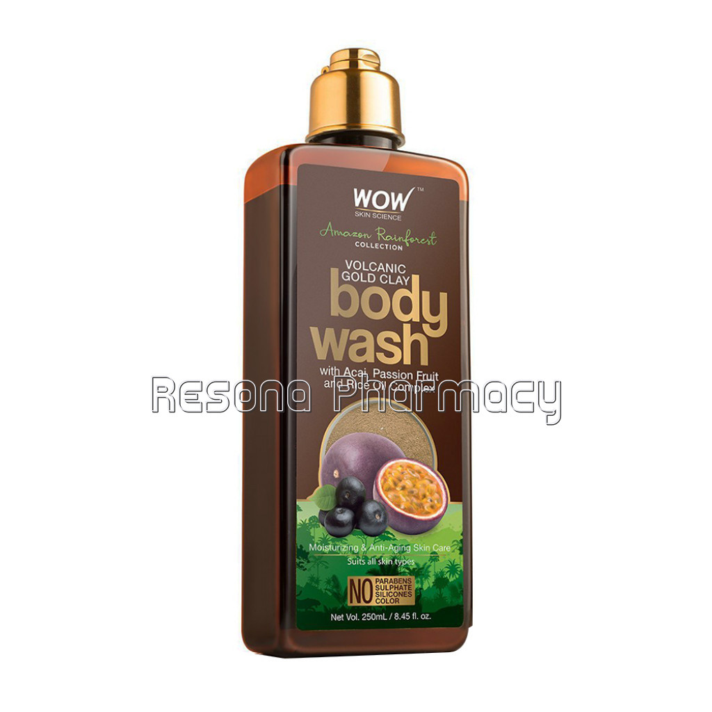 Amazon Rainforest Collection   Volcanic Gold Clay Shower Gel (With Acai, Passion Fruit And Rice Oil Complex)   No Parabens, Sulphate, Silicones And Color   250 Ml