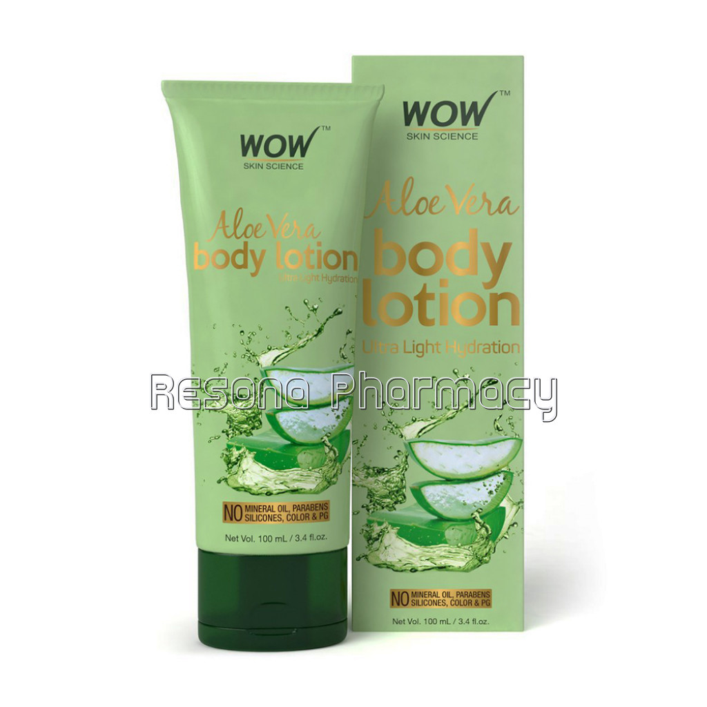 Aloe Vera Body Lotion   Ultra Light Hydration   No Mineral Oil, Parabens, Silicones, Color and Pg   100 Ml