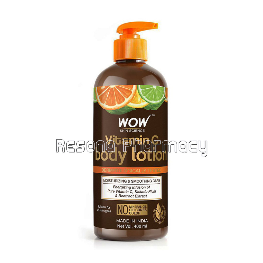 Vitamin C Body Lotion, Non Sticky and Greasy, Moisturising and Smoothening Care, Kakadu Plum   No Mineral Oil, Silicones and Color, Citrus, 400 Ml